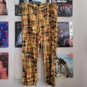Urban Outfitters Yellow and Black Cotton Pants